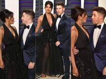 PICS: Priyanka Chopra turns heads in a black plunging neck gown posing beside hubby Nick Jonas at 2019 Vanity Fair Oscar party!