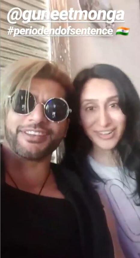 Kvb posing with his wife Teejay Sidhu donning his new blonde hair-do!