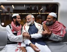 In Pictures: PM Modi Takes Delhi Metro Ride To ISKCON Event
