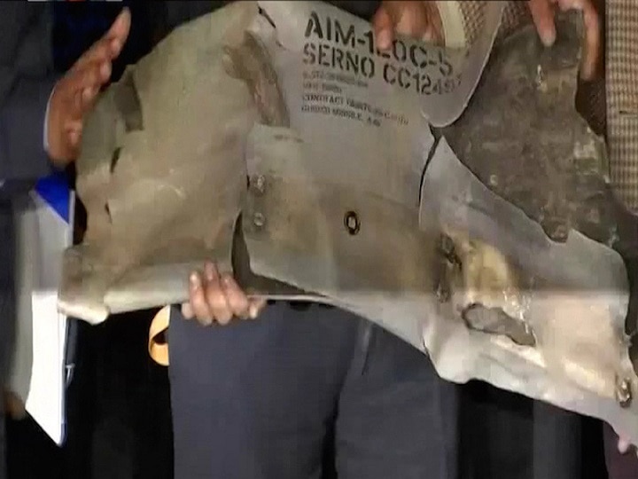 India exposes Pak’s lie about F-16 jet; shows wreckage of AMRAAM missile carried by downed PAF craft India exposes Pak’s lie about F-16; shows wreckage of AMRAAM missile carried by downed PAF jet