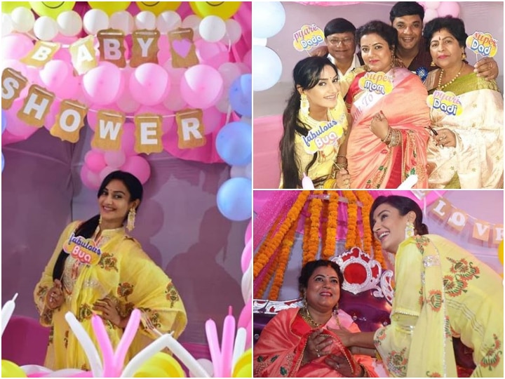 Ishita Dutta BabyShower Ceremony looked beautiful in saree, couple gave  romantic poses