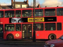 Posters claiming Michael Jackson\'s innocence on London buses