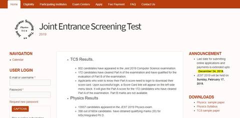 JEST 2019 Result for Physics out at jest.org.in, Check Now JEST 2019 Result for Physics out at jest.org.in, Check Now
