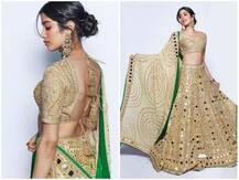 IN PICS: Janhvi Kapoor is an absolute dream in a backless choli & green mirror work lehenga!