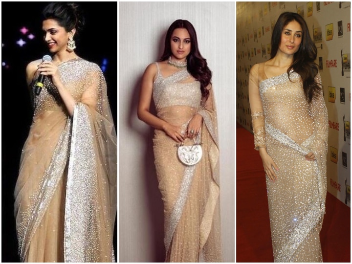 Deepika Padukone, Kareena Kapoor Khan & Sonakshi Sinha in the same Manish Malhotra saree! Who looked the best? Deepika, Kareena & Sonakshi in the same Manish Malhotra saree!