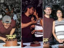 Happy Birthday Aamir Khan! FIRST PICS: Mr. Perfectionist celebrates with media; locks lip with wife after cutting cake