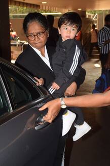 PICS: Taimur Ali Khan sports new cool haircut with spikes at Annual Day with Kareena-Saif & internet is melting!