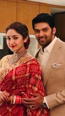 PICS: Newlyweds Sayyesha Saigal & Arya look STUNNING together at Chennai Wedding Reception