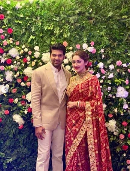 Sayyeshaa shared the photos with the caption, ''A big thank you to all of you for giving us so much love! Here are a few pictures from a small gathering we had in Chennai last night!''