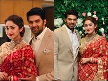 PICS: Newlyweds Sayyesha Saigal & Arya look STUNNING together at Chennai Wedding Reception