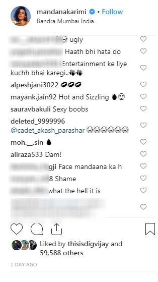 Ex Bigg Boss contestant Mandana Karimi slut shamed for posting topless picture!