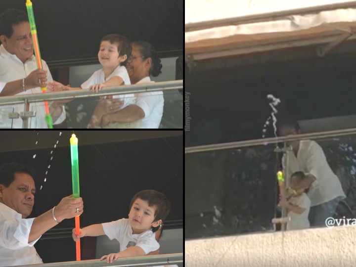 Happy Holi 2019: Taimur Ali Khan throws water at the paps with pichkari from his balcony! Happy Holi 2019: Taimur Ali Khan Plays Holi with paparazzi, throws water at them with pichkari from his balcony!