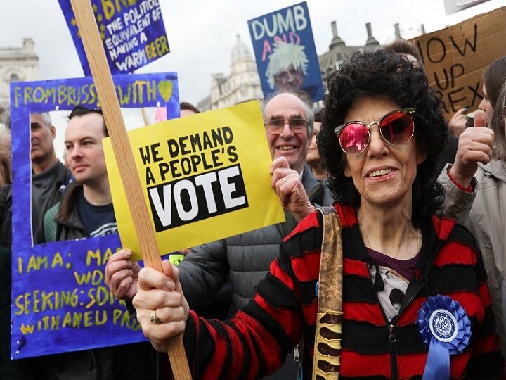 Thousands demand second referendum at anti-Brexit march in London Thousands demand second referendum at anti-Brexit march in London