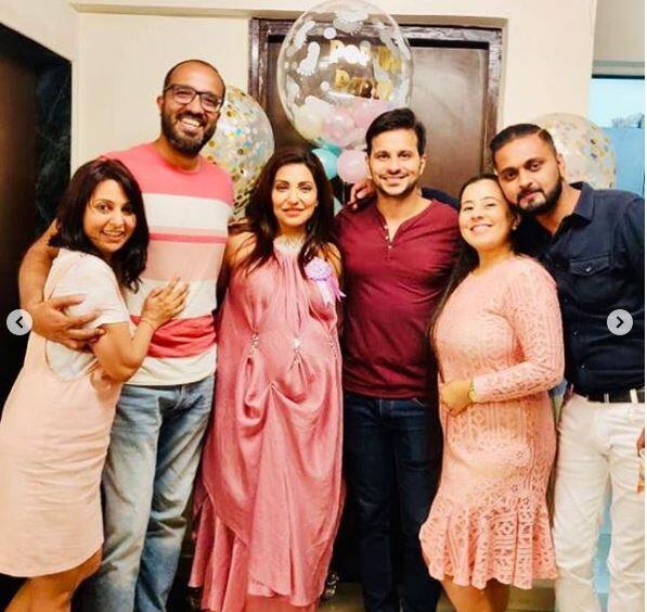 The caption for the photo read, ''Thank you best hubby in the world for the amazing surprise and thank you to the most beautiful couple and pieces of my heart @anu2310 and @vchhadva for making me the happiest mom to be ever and giving me one of the best days ever!! Still can’t get over how mind blowing every detail was and how much it meant to me that all my lovelies were there to celebrate with me in welcoming the little one on its way!! Bliss indeed.''