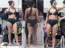 IN PICS: Priyanka Chopra flaunts her incredible figure in chic green bikini as she frolics in water with husband Nick Jonas in Miami