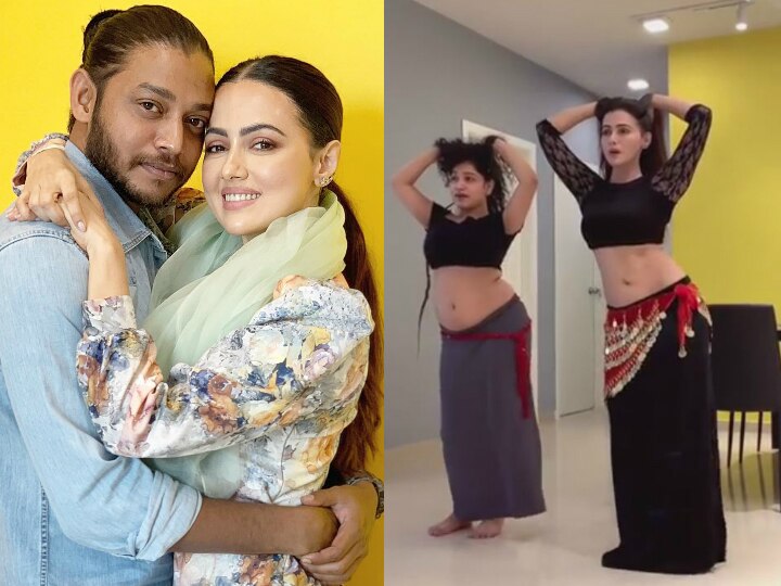 Sana Khan's belly dance moves on 'Ang Laga De' will make you weak in knees, boyfriend Melvin Louis shoots her dancing! Sana Khan's belly dancing on 'Ang Laga De' will make you weak in knees, boyfriend Melvin Louis shoots her!