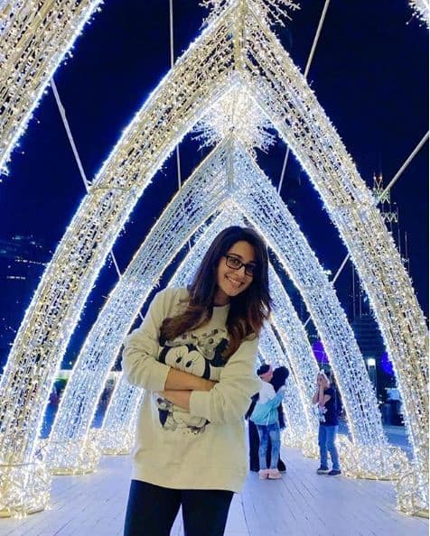 The ‘Sasural Simar Ka’ actress shared another photo in which she can be seen wearing a Minie Mouse t-shirt and standing in the middle of a beautiful lit pathway. The caption of the photo read, “Capturing the beauty of this place and falling in love with every bit of it!!!! DUBAI.” 