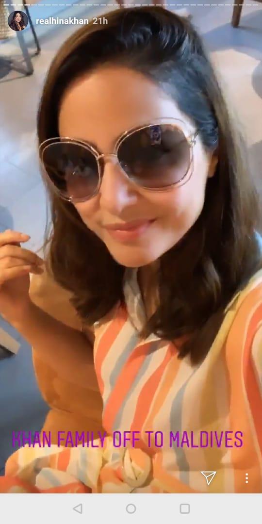 PICS-VIDEOS: 'Kasautii...' actress Hina Khan holidaying in Maldives with her family!