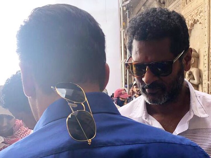 'Dabangg 3' Day 1: Salman Khan in 'Chulbul Pandey' avatar with sunglasses hanging at the back of his shirt, poses with Prabhu Deva on Indore sets! 'Dabangg 3' Day 1: Salman Khan starts shooting donning 'Chulbul Pandey' avatar with sunglasses at the back of his shirt