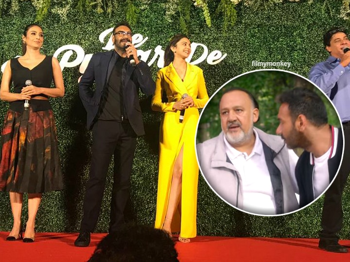 'De De Pyaar De' Trailer launch VIDEO: Ajay Devgn reacts to #MeToo allegations on co-star Alok Nath! #MeToo: Ajay Devgn REACTS on Alok Nath's presence in 'De De Pyaar De' at Trailer launch!