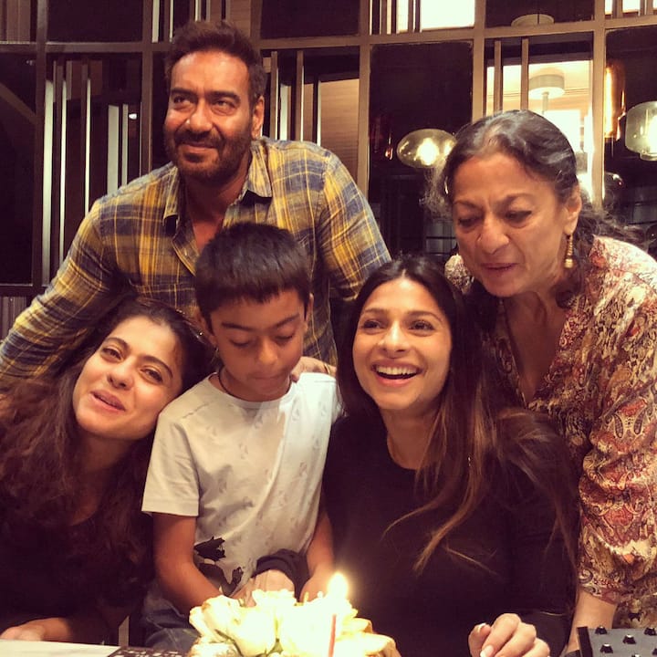 Earlier the actor celebrated his birthday with wife Kajol, son Yug, sister-in-law Tanishaa and mother-in-law Tanuja