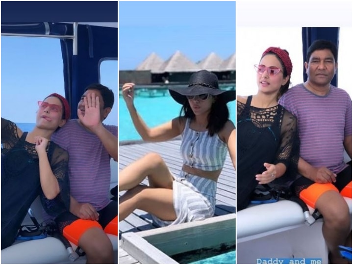 Kasautii Zindagii Kay actress Hina Khan enjoys scuba diving and snorkelling with her mom-dad and brother in Maldives; See pics These PICS of Hina Khan posing with her father proves that she's a daddy's girl as the Khan family enjoys their VACATION in Maldives!
