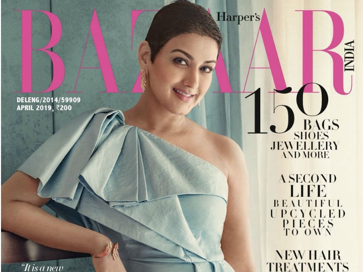 Sonali Bendre on cover of Harpers Bazaar India cover after winning over cancer  Sonali Bendre looks gracefully brave on magazine cover after winning over cancer; Check out her photo shoot pics here!