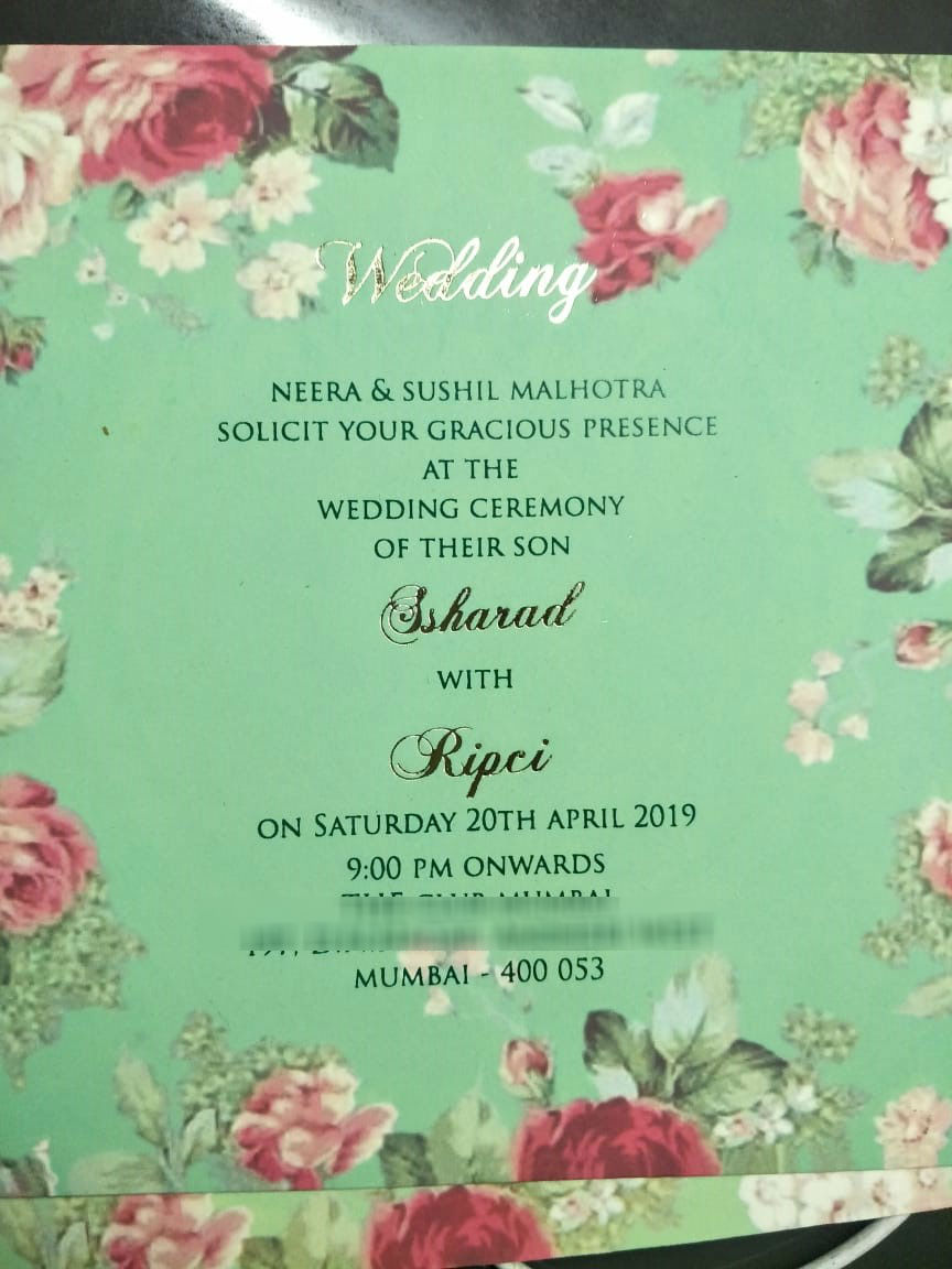 PICS: TV actor Ssharad Malhotra-Ripci Bhatia's BEAUTIFUL floral themed wedding card OUT; Couple to get married on April 20!