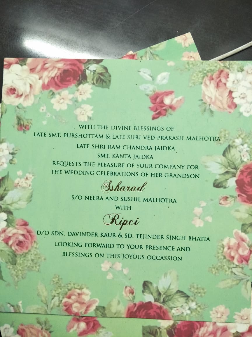 PICS: TV actor Ssharad Malhotra-Ripci Bhatia's BEAUTIFUL floral themed wedding card OUT; Couple to get married on April 20!