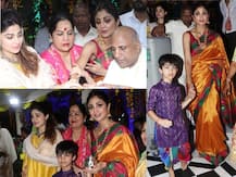 PHOTOS: Shilpa Shetty looks RESPLENDENT in silk sari at Ram Navmi celebrations with her family!
