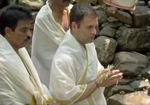 IN PICTURES: Congress President Rahul Gandhi offers prayers at Thirunelli temple in Wayanad