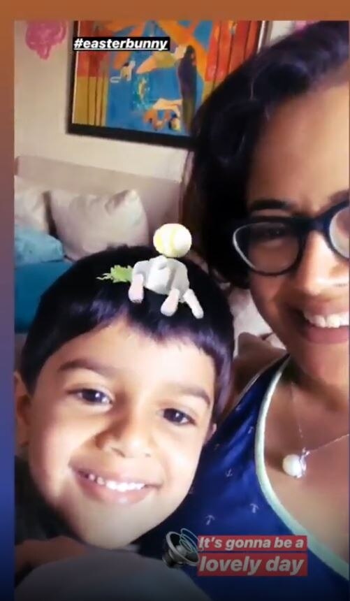 Pregnant Sameera Reddy's son Hans Varde's afternoon siesta with mommy on couch is just too cute!