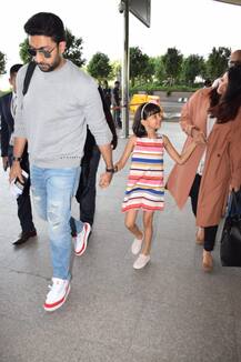PHOTOS: Aishwarya-Abhishek and their darling daughter Aaradhya snapped at the airport ahead of their wedding anniversary!