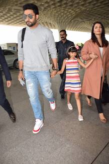 PHOTOS: Aishwarya-Abhishek and their darling daughter Aaradhya snapped at the airport ahead of their wedding anniversary!