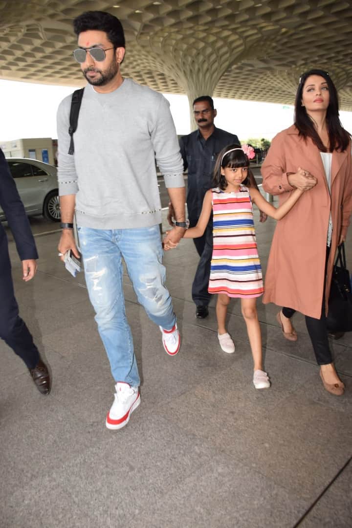 The Bachchans headed for a family vacation ahead of Aishwarya-Abhishek's 12th wedding anniversary which is on April 20th.