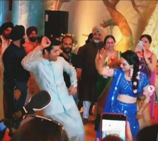 The soon-to-be married couple even danced together at their mehendi ceremony. Here’s a picture! Although the picture is not too clear but we can see the excitement on their faces.
