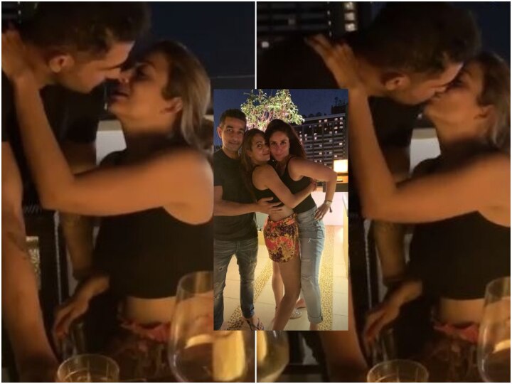 Amrita Arora locks lips with hubby Shakeel Ladak at her terrace party with Kareena Kapoor & her girl gang!  AHEM! Actress Amrita Arora locks lips with hubby at her terrace party with Kareena Kapoor & her girl gang!