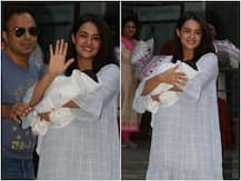 FIRST PICS: Surveen Chawla & hubby Akshay Thakker take their newborn baby girl Eva home
