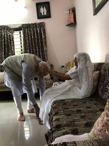 IN PICS: PM Modi meets mother Heeraben before casting vote in Ahmedabad, seeks blessings