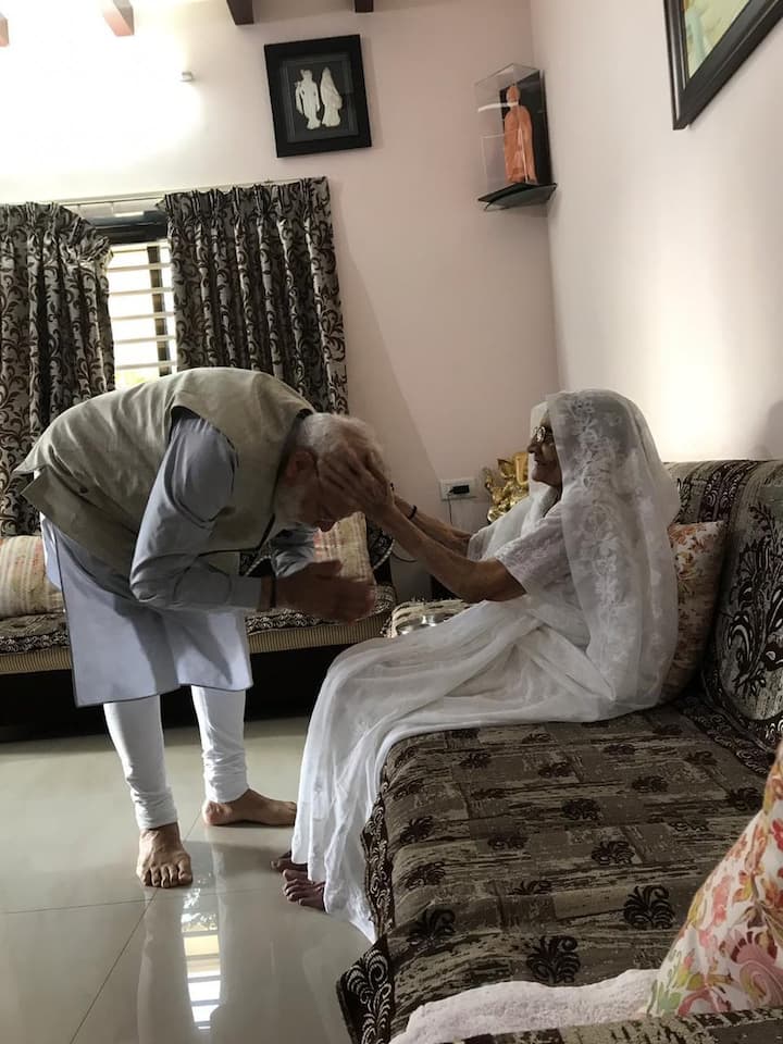 Modi’s mother Heeraben, 98 also gifted a piece of sacred cloth to PM