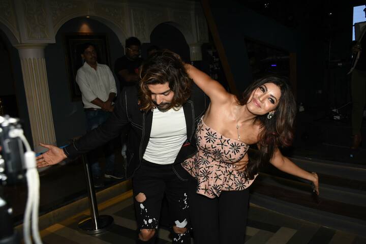 The couple was inseparable at the party.
