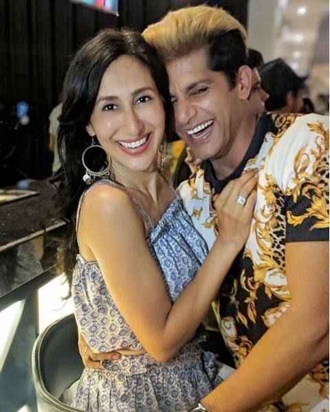 Former Bigg Boss contestant Karanvir Bohra attended the bash with beautiful wife and the duo gave couple goals posing together