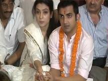 PICTURES: BJP candidate Gautam Gambhir, wife perform puja before filing nomination from East Delhi