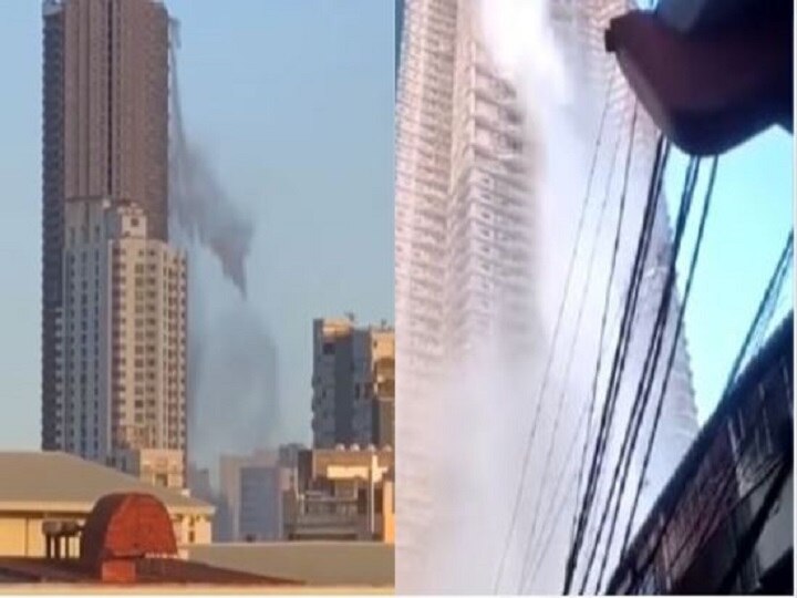 WATCH, Philippines earthquake causes water from rooftop pool to pour down Manila skyscraper, video goes viral WATCH: Jaw-dropping video of Philippines earthquake shows water from rooftop pool sloshing down Manila skyscraper