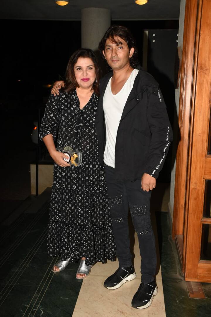 Farah Khan attended the bash with hubby Shirish Kunder. The duo was twining in black