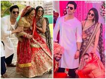 PICS: Divyanka Tripathi & hubby Vivek Dahiya are all smiles as they attend a friend\'s wedding!