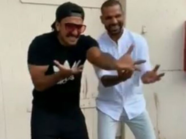 WATCH: Ranveer Singh and cricketer Shikhar Dhawan recreate 'Khalibali' step from Padmaavat Ranveer Singh and cricketer Shikhar Dhawan recreate 'Khalibali' step from Padmaavat