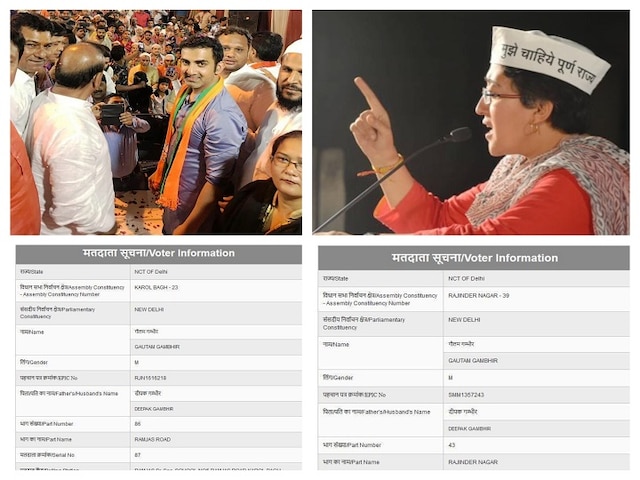 Gambhir 'hit wicket' by two voter cards, alleges AAP; BJP says party Gambhir hit wicket by two voter cards alleges AAP BJP says party losing sleep