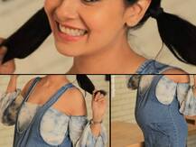 9 months pregnant TV actress Chhavi Hussein looks a total cutie in a denim dungaree & hair tied in two ponytails