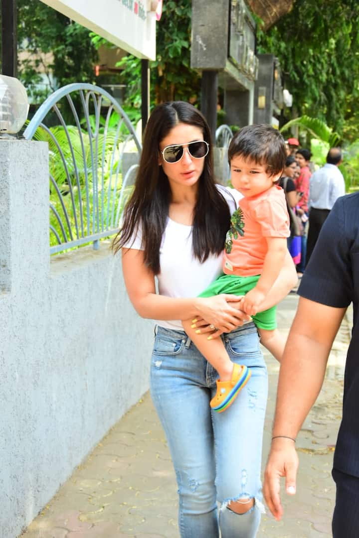 ollywood diva Kareena Kapoor Khan too have arrived with her baby boy Taimur Ali Khan at a polling booth in Mumbai for voting. (Photo: Manav Manglani)